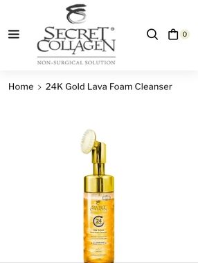 Secret Collagen -  24K Gold Lava Foam Cleanser - Golden